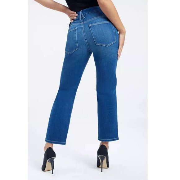 Good American Good Straight Leg Style GPS367T Blue 383 Stretch Mid Rise Size 0 - Picture 2 of 12